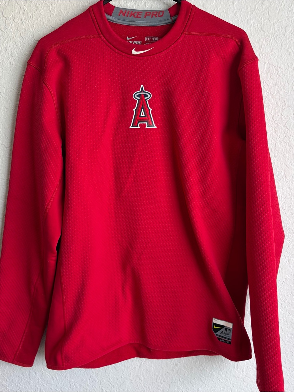 Los Angeles Angels Nike Pro Fitted Team Issued Long Sleeve Shirt - Men’s Large